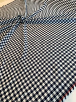 Gingham Check Baby Flannel Cotton Poly - Navy / White -Fabrics And Fabrics Store 8156 3