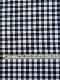Gingham Check Baby Flannel Cotton Poly - Navy / White -Fabrics And Fabrics Store 8156 4