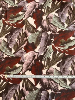 Large Leaf Printed Cotton Twill - Maroon / Lavender / Sage / Pink -Fabrics And Fabrics Store 8166 4