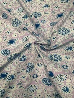 Summer Loving Printed Cotton Poplin - Lavender / Sky Blue / Blue