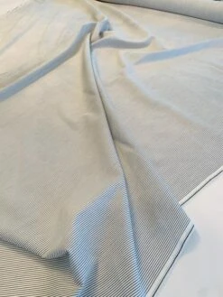 Vertical Pinstripe Yarn-Dyed Cotton Shirting - Navy / White -Fabrics And Fabrics Store 8188 4