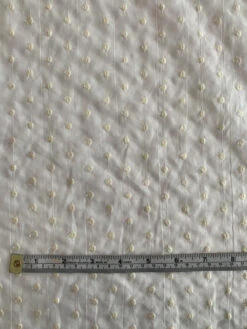Polka Dot Embroidered Cotton Voile - Off-White / Cream -Fabrics And Fabrics Store 8316 5