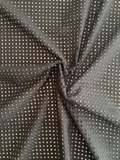 Circles Embroidered Cotton Eyelet - Black