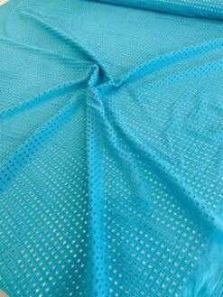 Boxy Embroidered Cotton Eyelet - Turquoise -Fabrics And Fabrics Store 8325 3