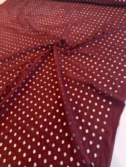 Geometric Embroidered Cotton Eyelet - Maroon -Fabrics And Fabrics Store 8327 6