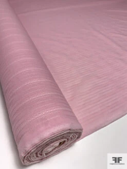 Striped Fine Stitch Embroidered Cotton Voile - Light Pink -Fabrics And Fabrics Store 8327 8