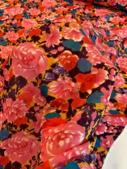 Floral Printed Silk Georgette - Pink / Red / Purple / Tangerine -Fabrics And Fabrics Store 8351 4