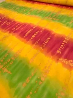 Italian Tie-Dye Printed Brushed Stretch Cotton Twill - Yellow / Green / Hot Pink -Fabrics And Fabrics Store 8388 2