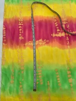 Italian Tie-Dye Printed Brushed Stretch Cotton Twill - Yellow / Green / Hot Pink -Fabrics And Fabrics Store 8388 4