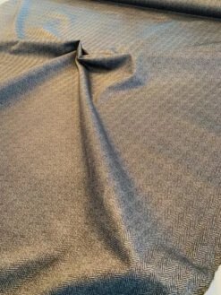 Classic Herringbone Printed Cotton Twill - Black / Grey -Fabrics And Fabrics Store 8390 4