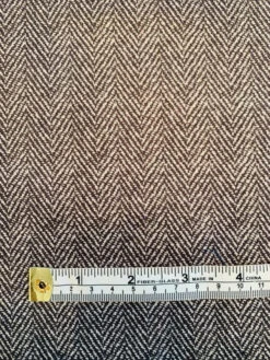 Classic Herringbone Printed Cotton Twill - Black / Grey -Fabrics And Fabrics Store 8390 6
