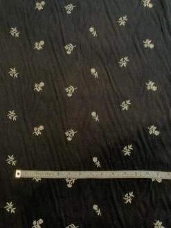 Delicate Floral Embroidered Linen-Like Cotton - Black / White 9 Delicate Floral Embroidered Linen-Like Cotton - Black / White -Fabrics And Fabrics Store 8393 3