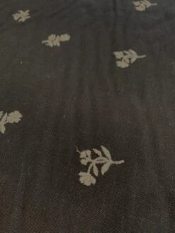 Delicate Floral Embroidered Linen-Like Cotton - Black / White 10 Delicate Floral Embroidered Linen-Like Cotton - Black / White -Fabrics And Fabrics Store 8393 4