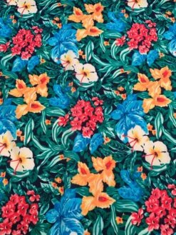 Tropical Floral Printed Cotton Lawn - Multicolor