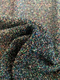 Italian Glitzy Sparkled Lamé Boucle - Black / Multicolor