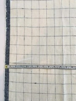 Windowpane Brushed Flannel Cotton Twill - Ivory / Navy -Fabrics And Fabrics Store 8480 4