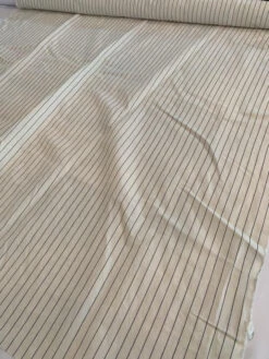 Baseball Striped Woven Cotton Chambray - Ivory / Navy -Fabrics And Fabrics Store 8481 3