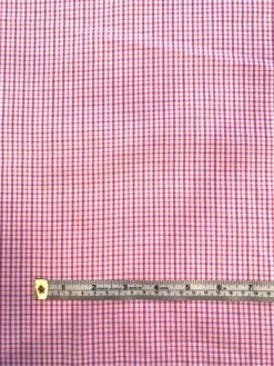 Plaid Semi-Seersucker Cotton Shirting - Magenta / White / Red -Fabrics And Fabrics Store 8488 3