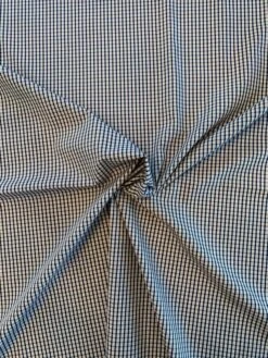 Mini Plaid Yarn-Dyed Cotton Shirting - Blue / Ivory / Red