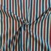 Vertical Striped Yarn-Dyed Cotton Shirting - Green / Red / Blue / White