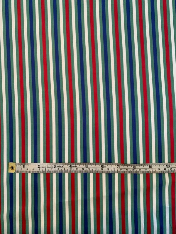 Vertical Striped Yarn-Dyed Cotton Shirting - Green / Red / Blue / White 6 Vertical Striped Yarn-Dyed Cotton Shirting - Green / Red / Blue / White - Image 4
