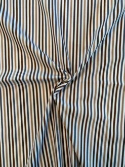 Vertical Striped Yarn-Dyed Cotton Shirting - Brown / Tan / Grey / White