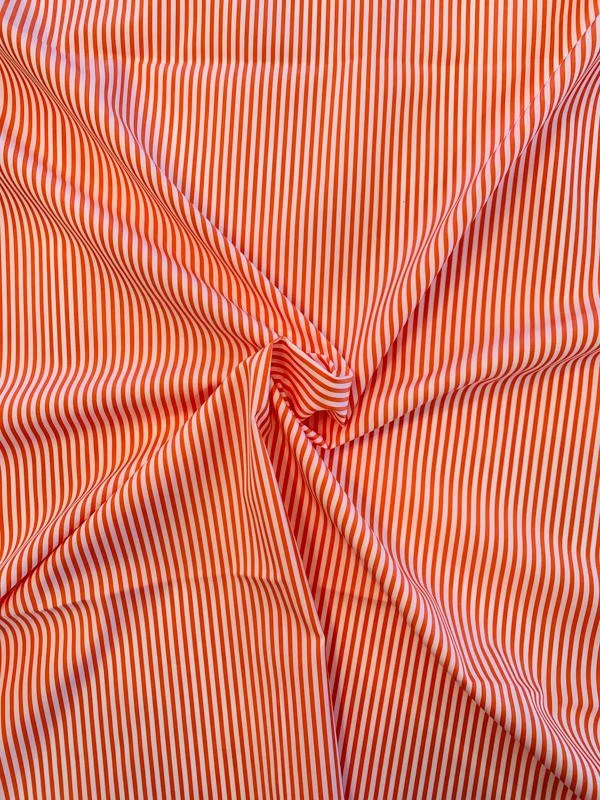 Ralph Lauren Italian Extra Fine Yarn-Dyed Cotton Shirting - Orange / White 3 Ralph Lauren Italian Extra Fine Yarn-Dyed Cotton Shirting - Orange / White