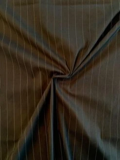 Vertical Pinstripe Cotton Shirting - Black / White