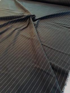 Vertical Pinstripe Cotton Shirting - Black / White -Fabrics And Fabrics Store 8503 3