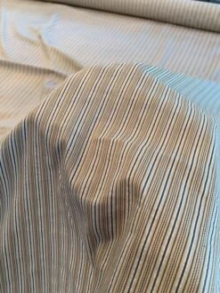Vertical Striped Fine Seersucker Cotton Shirting - Tan / Brown / Grey -Fabrics And Fabrics Store 8504 4
