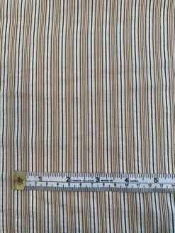 Vertical Striped Fine Seersucker Cotton Shirting - Tan / Brown / Grey -Fabrics And Fabrics Store 8504 5