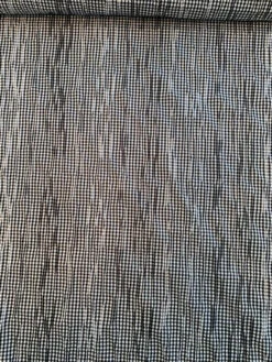 Gingham Check Cotton Shirting With Gathered Pleating - Black / White 12 Gingham Check Cotton Shirting With Gathered Pleating - Black / White -Fabrics And Fabrics Store 8519 1