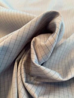 Japanese Mini Windowpane Cotton Shirting - Blue-Grey / Navy