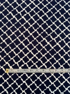 Swiss Houndstooth-Like Printed Cotton Pique - Midnight Navy / White -Fabrics And Fabrics Store 8527 5