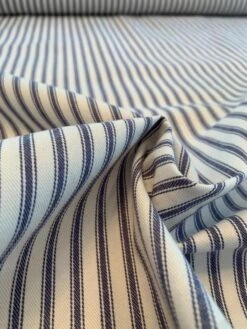 Vertical Striped Cotton Twill - Blue / White -Fabrics And Fabrics Store 8532 3
