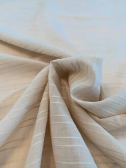 Horizontal Textured Striped Cotton Voile - Tan