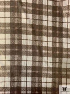 Plaid Printed Lightweight Lamé - Gold / Tan / Bronze -Fabrics And Fabrics Store 8750 4