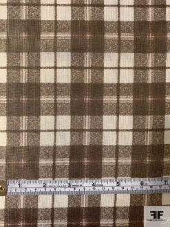 Plaid Printed Lightweight Lamé - Gold / Tan / Bronze -Fabrics And Fabrics Store 8750 5