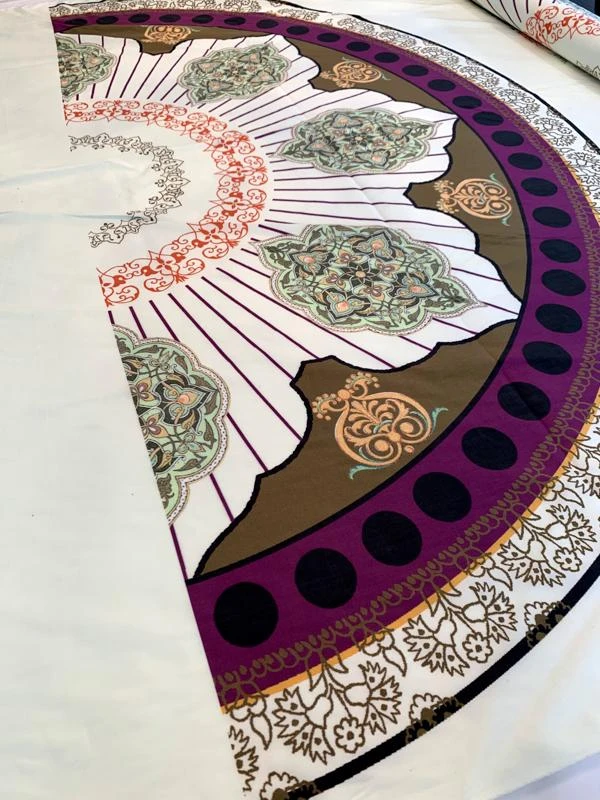 Ornate Semi-Circle Printed Cotton Poplin Panel - Multicolor 3 Ornate Semi-Circle Printed Cotton Poplin Panel - Multicolor