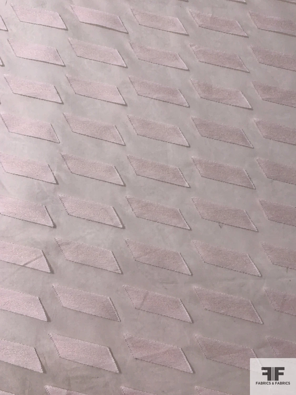 Italian Geometric Cotton Pattern With Silk Organza Base - Light Blush 6 Italian Geometric Cotton Pattern With Silk Organza Base - Light Blush - Image 4