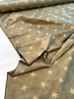 Compass Star Jacquard Silk Shantung - Iridescent Antique Gold