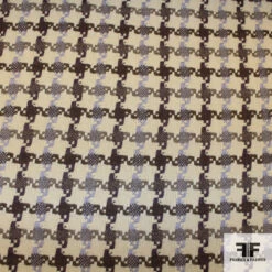 Wool Houndstooth - Brown/Purple