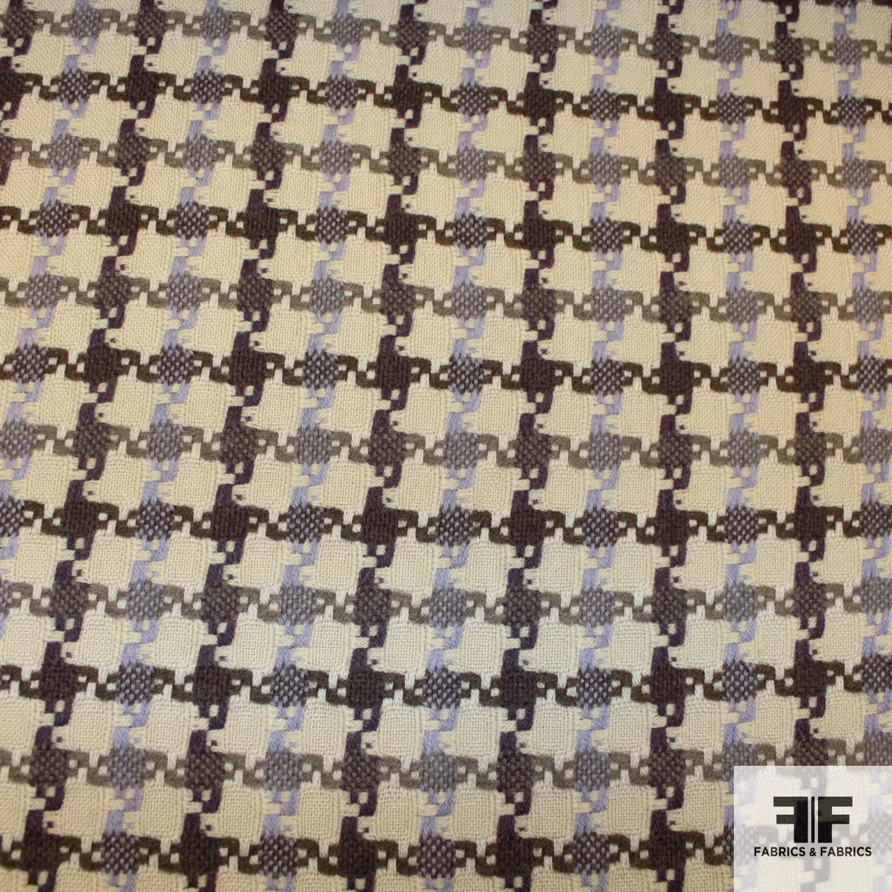 Wool Houndstooth - Brown/Purple 3 Wool Houndstooth - Brown/Purple