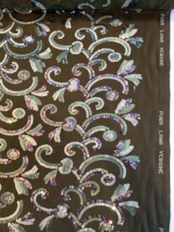 Italian Pure Virgin Wool Suiting With Sequins - Dark Olive Green