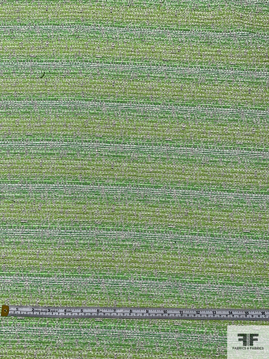 Italian Classic Tweed With Silver Shimmer Threads - Shades Of Green / White / Silver Lurex 6 Italian Classic Tweed With Silver Shimmer Threads - Shades Of Green / White / Silver Lurex - Image 4