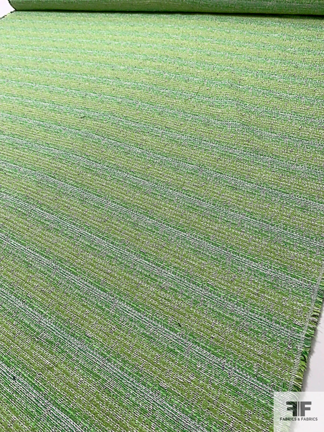 Italian Classic Tweed With Silver Shimmer Threads - Shades Of Green / White / Silver Lurex 9 Italian Classic Tweed With Silver Shimmer Threads - Shades Of Green / White / Silver Lurex - Image 7