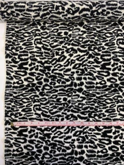 Animal Pattern Printed Silk Crepe De Chine - Black / Ivory -Fabrics And Fabrics Store 9093 4