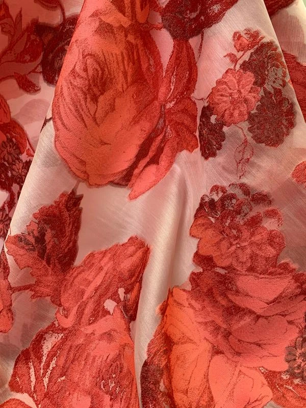 Italian Lela Rose Oversize Floral Fil Coupé Organza - Peony / Pink / Red / White 6 Italian Lela Rose Oversize Floral Fil Coupé Organza - Peony / Pink / Red / White - Image 4
