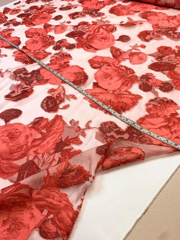 Italian Lela Rose Oversize Floral Fil Coupé Organza - Peony / Pink / Red / White 11 Italian Lela Rose Oversize Floral Fil Coupé Organza - Peony / Pink / Red / White - Image 9