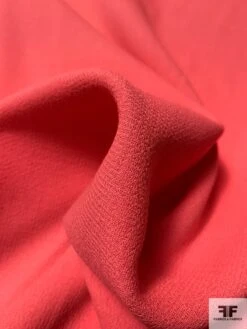 Italian Double Faced Wool Crepe With Stretch - Bright Coral 8 Italian Double Faced Wool Crepe With Stretch - Bright Coral -Fabrics And Fabrics Store 9178 3